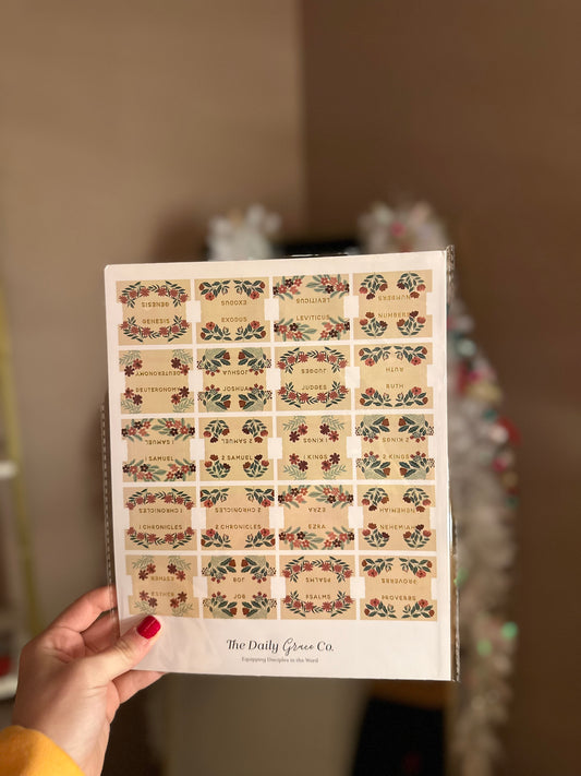 Burgundy Blooms Bible Tabs