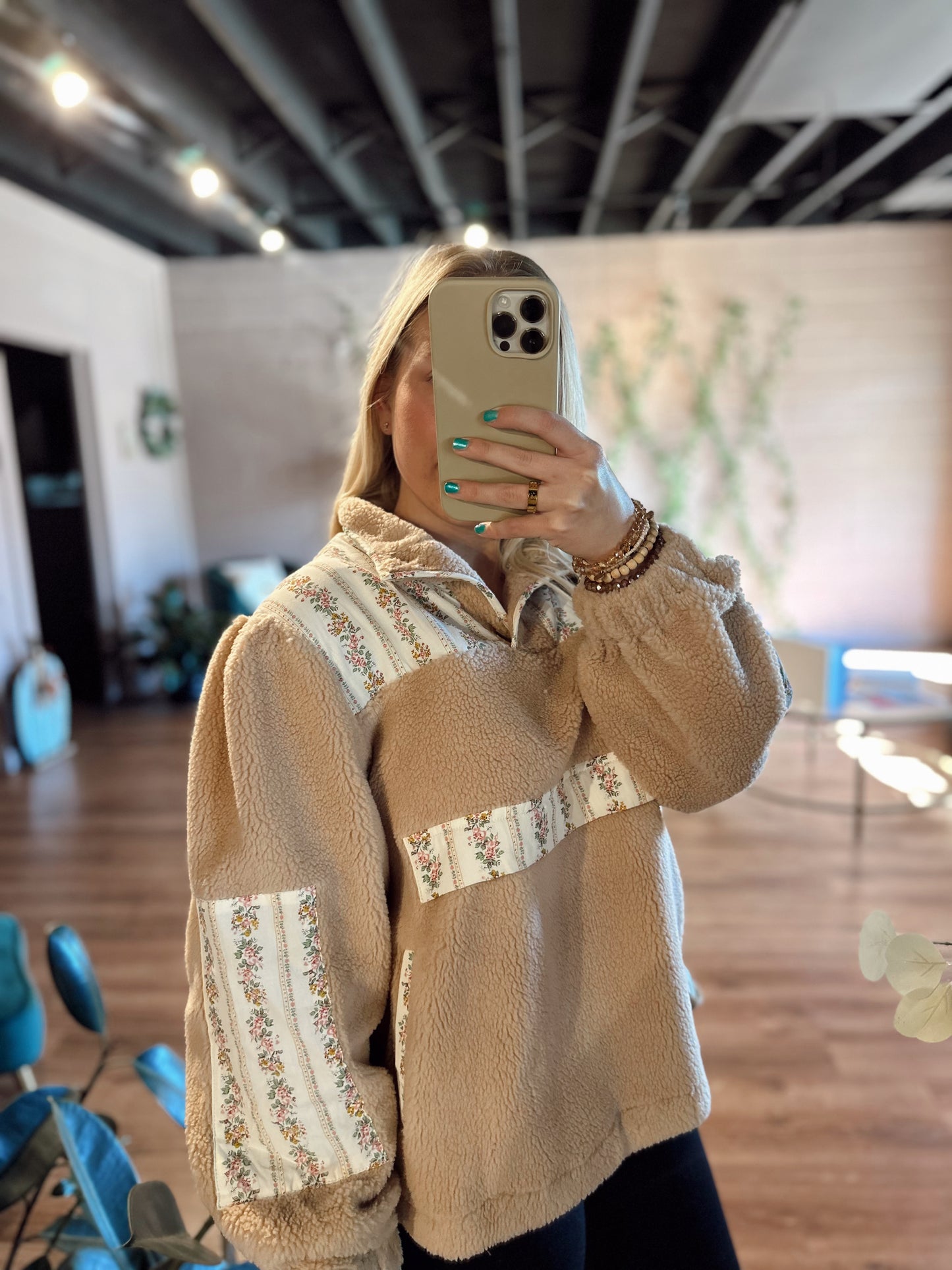 Teddy Bear Floral Pullover