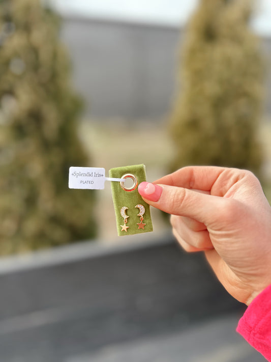 Moon & Back Earrings