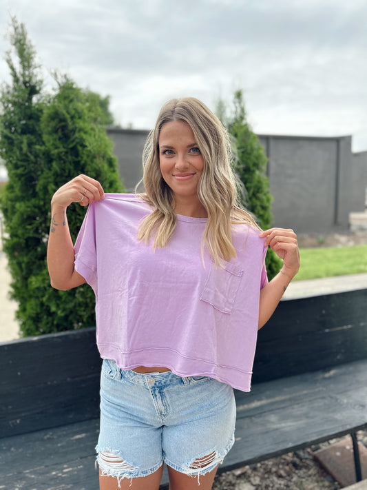 Laney Lavender Cropped Tee