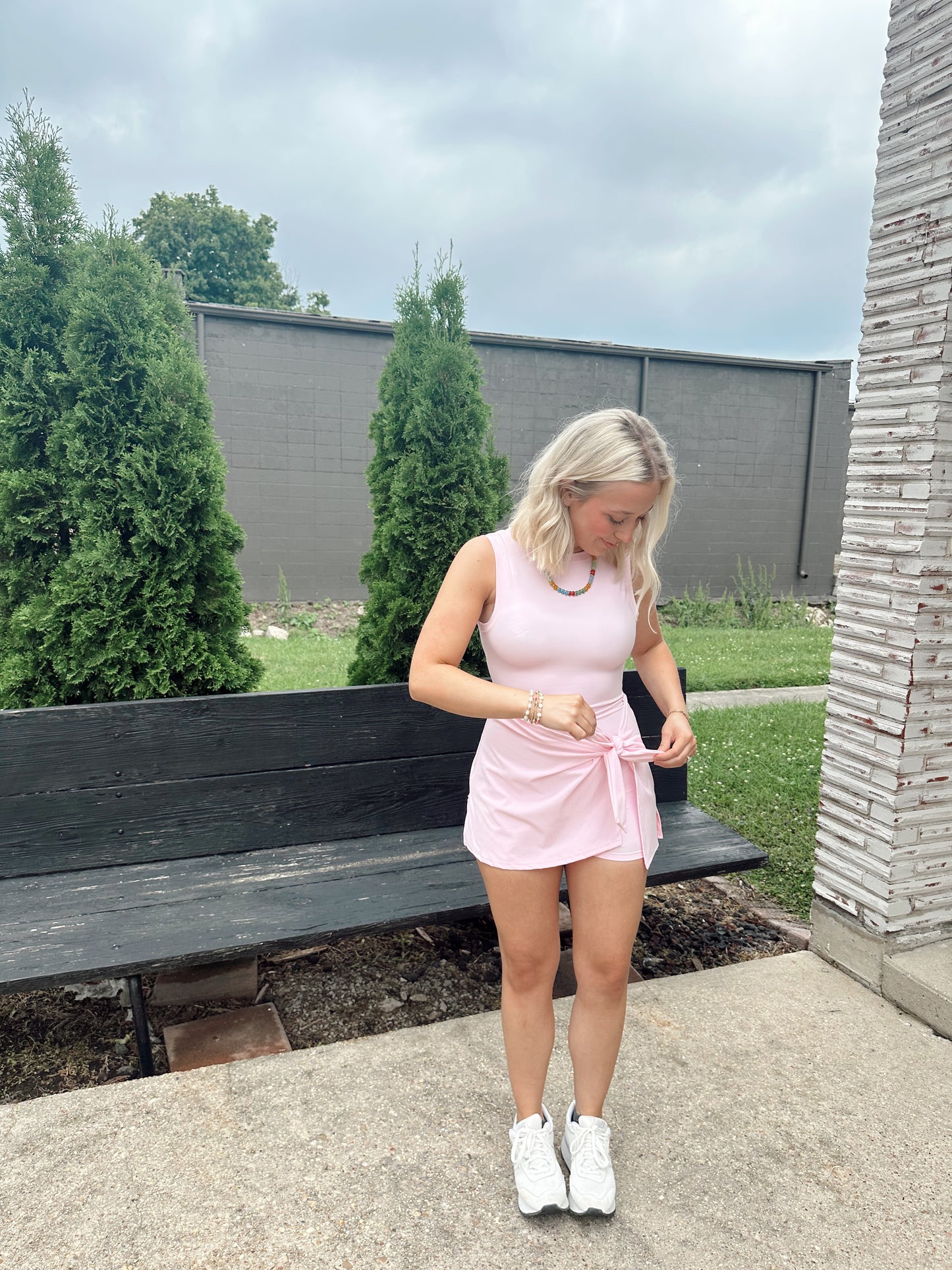 Wrap Tie Dress in Pink
