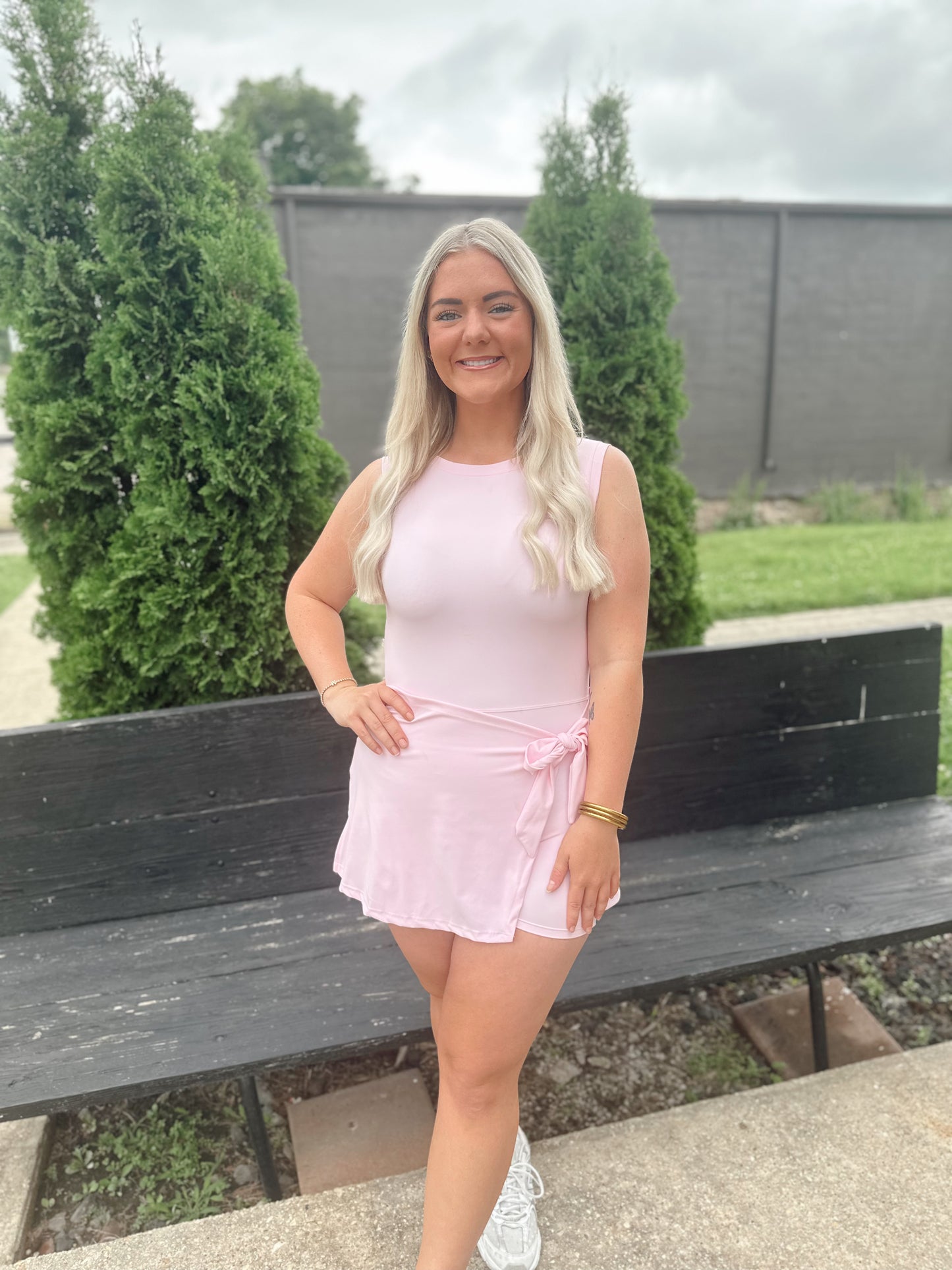 Wrap Tie Dress in Pink